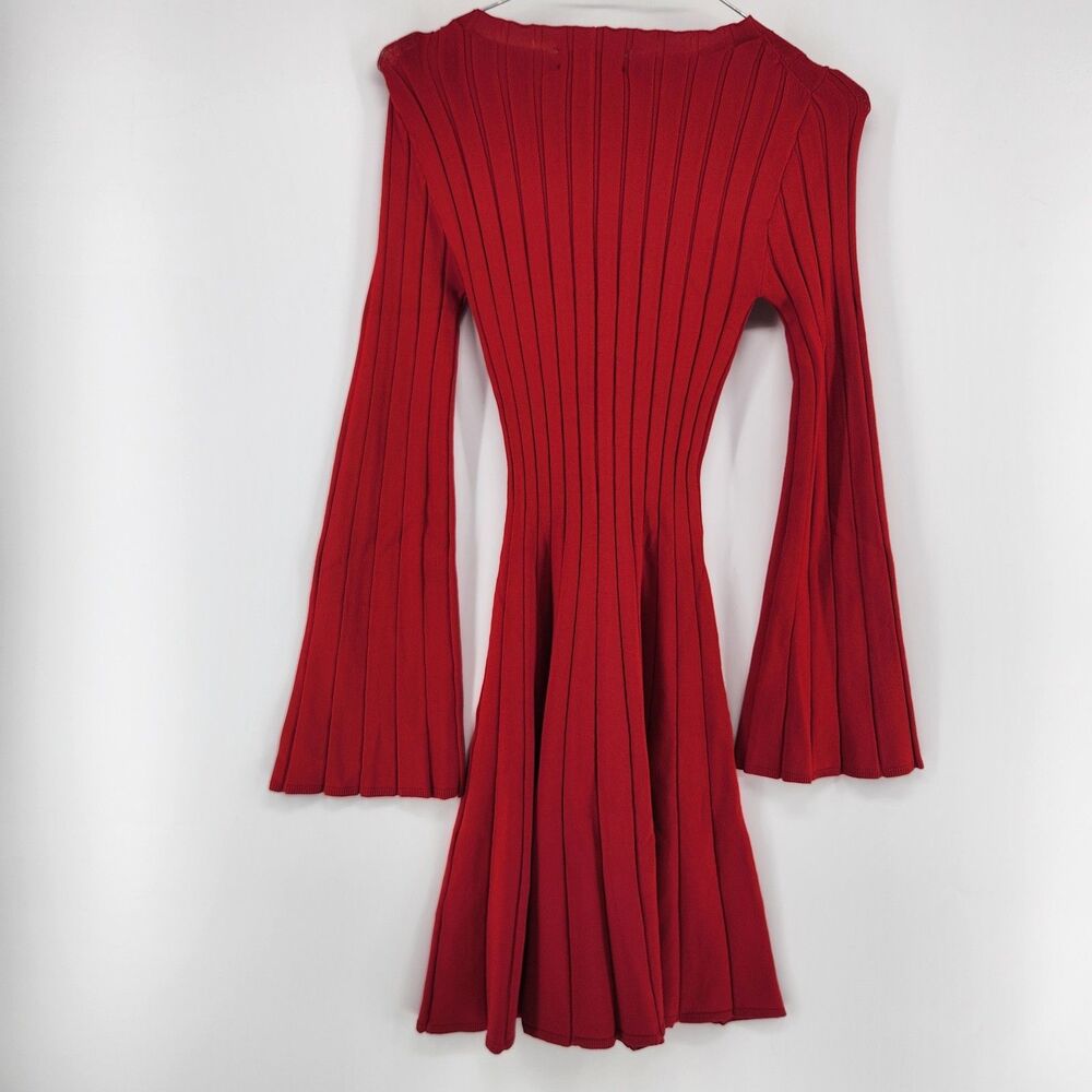 J. Crew Women's XS Deep Ruby Red Rib Knit Mini Sweater Dress NWT - Picture 2 of 8